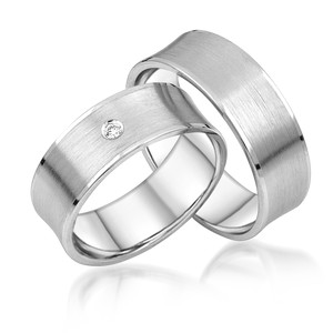 Paarringe Silber Eheringe längsmattiert 925 Gravur...