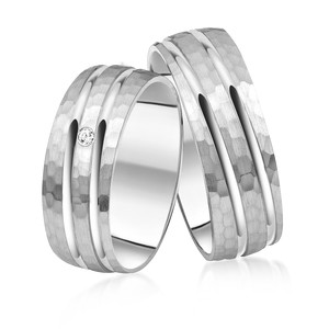 Paarringe Silber Eheringe längsmattiert 925 Gravur...