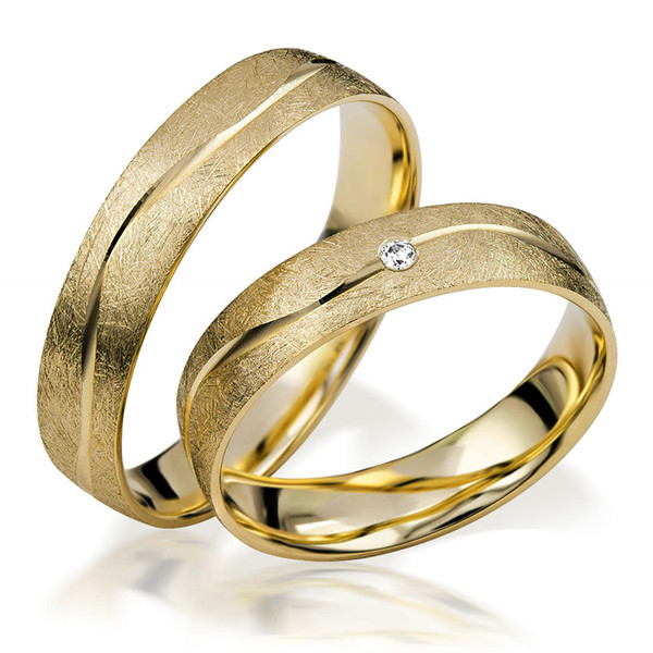 Goldhaus Trauringe Paarringe Eismatt Gelbgold - S151...