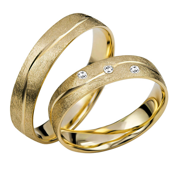 Goldhaus Trauringe Paarringe Eismatt Gelbgold - S151...