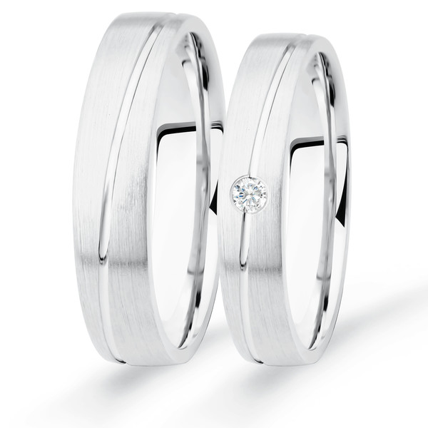 Trauringe Eheringe Gold Weißgold - GH-04W Produktbild