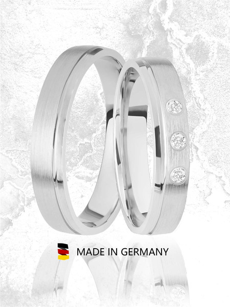 Trauringe Eheringe Gold Weißgold - GH-012W Produktbild