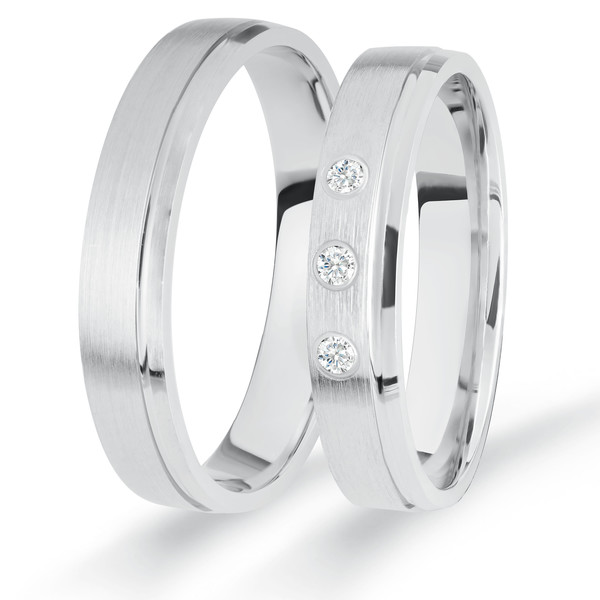 Trauringe Eheringe Gold Weißgold - GH-012W Produktbild