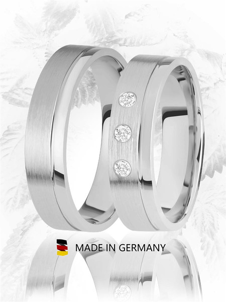 Trauringe Eheringe Gold Weißgold - GH-014W Produktbild