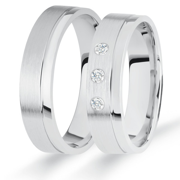 Trauringe Eheringe Gold Weißgold - GH-014W Produktbild