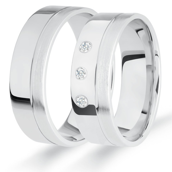 Trauringe Eheringe Gold Weißgold - GH-16W Produktbild