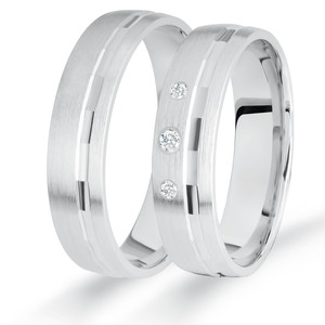 Trauringe Eheringe Gold Weißgold - GH-017W Produktbild