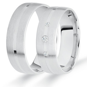 Trauringe Eheringe Gold Weißgold - GH-018W Produktbild