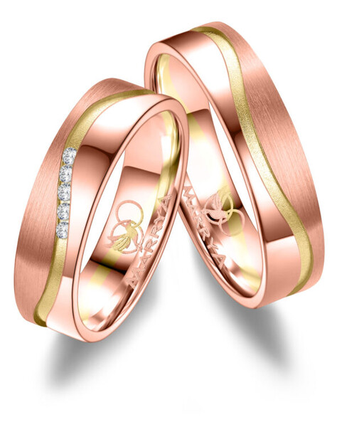 Paarpreis Trauringe anpassbar Gold/Zirkonia/Diamant...