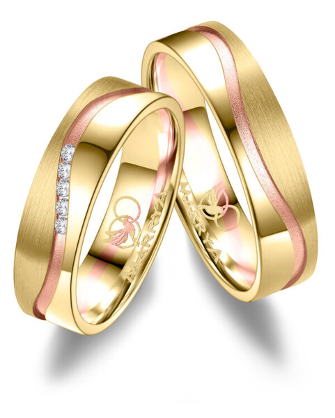 Paarpreis Trauringe anpassbar Gold/Zirkonia/Diamant...