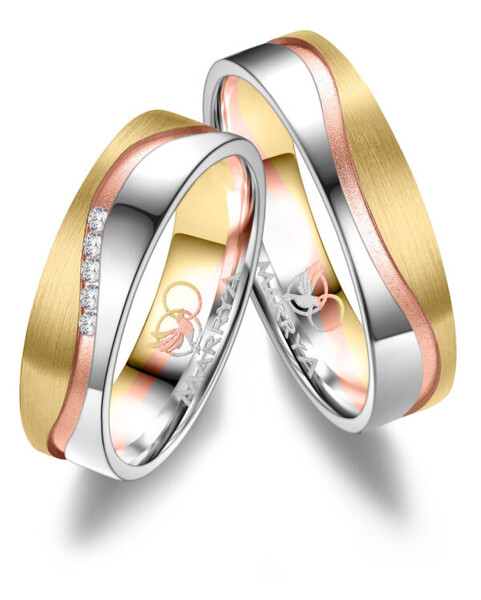 Paarpreis Trauringe anpassbar Gold/Zirkonia/Diamant...