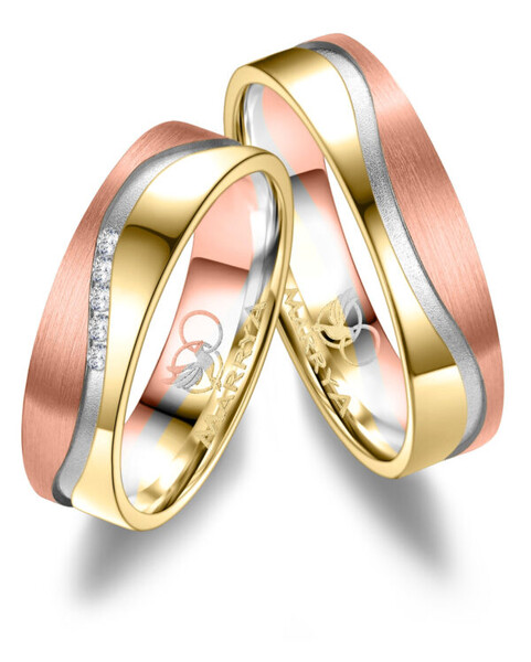 Paarpreis Trauringe anpassbar Gold/Zirkonia/Diamant...