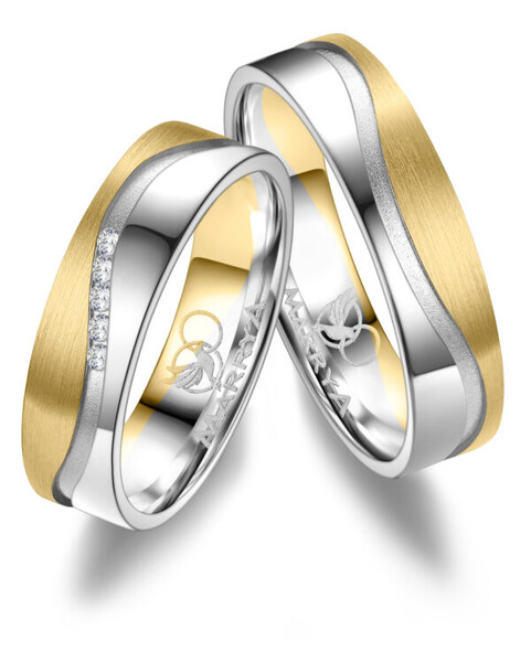 Paarpreis Trauringe anpassbar Gold/Zirkonia/Diamant...