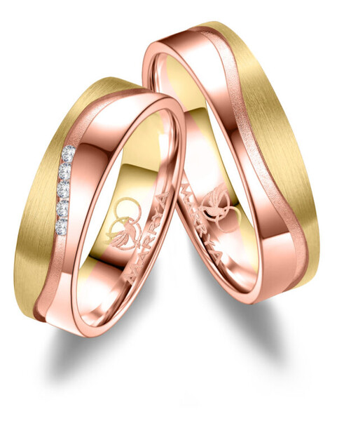 Paarpreis Trauringe anpassbar Gold/Zirkonia/Diamant...