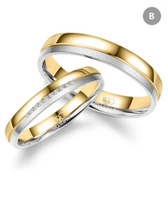 Paarpreis Trauringe anpassbar Gold/Zirkonia/Diamant...