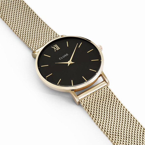 Cluse Minuit Mesh Damenuhr Gold/Schwarz CW0101203017...