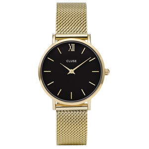 Cluse Minuit Mesh Damenuhr Gold/Schwarz CW0101203017...