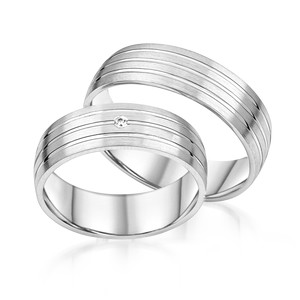 Paarringe Silber Eheringe längsmattiert 925 Gravur...