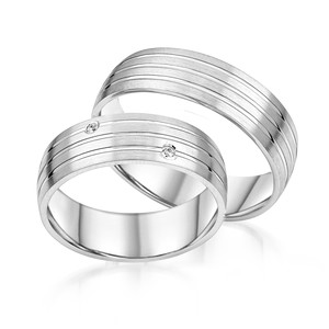 Paarringe Silber Eheringe längsmattiert 925 Gravur...