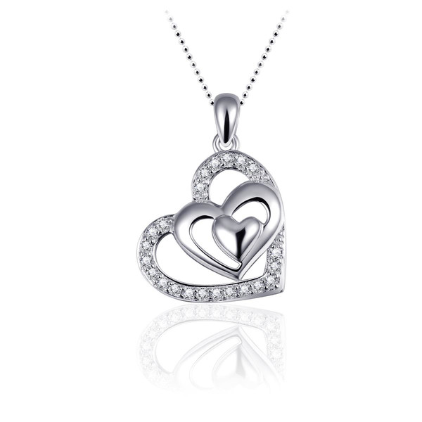 Anhänger in Herzoformen 925 Sterling Silber mit Zirkonia...