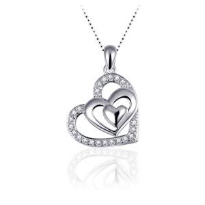 Anhänger in Herzoformen 925 Sterling Silber mit Zirkonia...