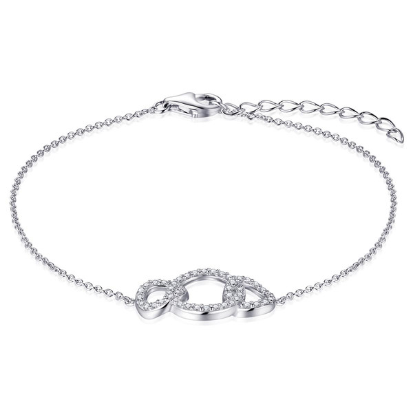 Armband mit 3 Kreisen 925 Sterling Silber mit Zirkonia...