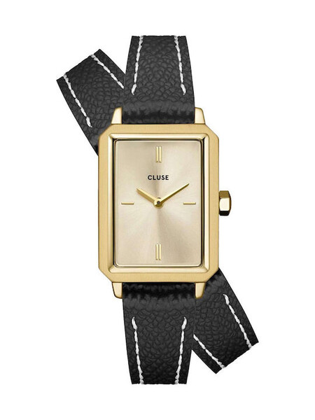 Fluette Damenuhr Lederband Goldfarben CW11517